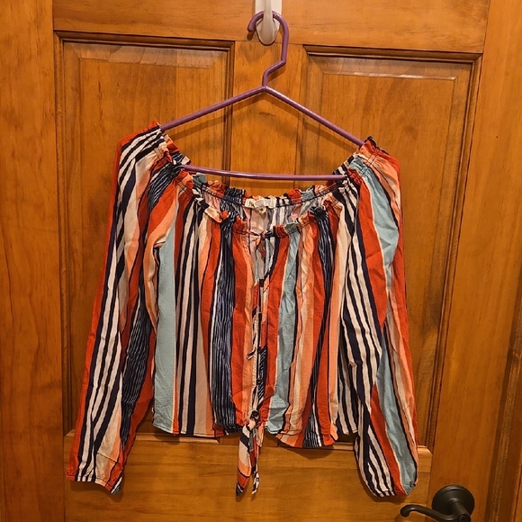 Striped Multicolor Off-Shoulder Topby Jolt Size M - Picture 1 of 4
